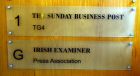 The name plate of the Harcourt Street offices for the The Sunday Business Post and The Irish Examiner. Photograph: Brenda Fitzsimons/The Irish Times