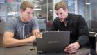 Cameron and Tyler Winklevoss, who have amassed a large bitcoin portfolio, in their office in New York last week. The twin brothers’ decision to go public with their position on the digital currency signals a new stage for what has been an experimental alternative to national currencies. Photograph: Agaton Strom/The New York Times