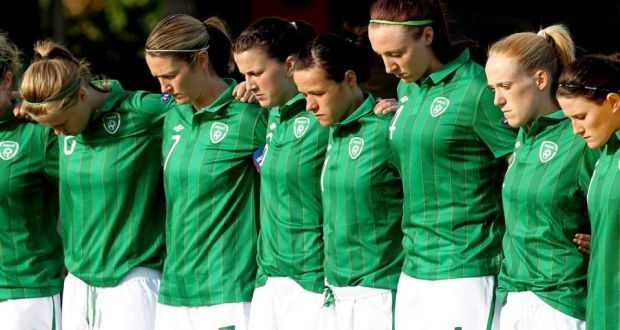 The Ireland Women’s team. Photograph: James Crombie/Inpho