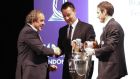Chelsea’s John Terry shakes hands with Uefa president Michel Platini  during the  Champions League trophy handover in London. Photograph: Philip Toscano/PA