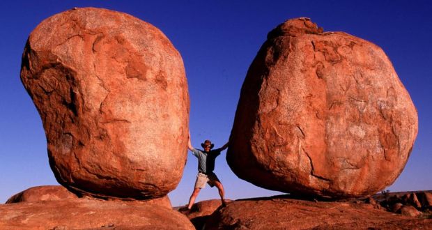 Australia’s famous rocky landmarks known as the Devil’s Marbles in the outback. Photograph: David Gray/Reuters