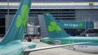 Aer Lingus shares climbed 3.5 per cent in Dublin yesterday 