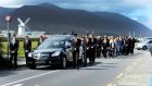 Six of Donal Walsh’s best friends walk beside the coffin as it makes its way from the young man’s home to St John’s Church in Tralee for yesterday’s funeral. Photograph: Domnick Walsh/Eye Focus
