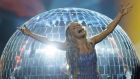 Alyona Lanskaya of Belarus performs her song Solayoh during the Eurovision Song Contest final in Malmo. Photograph: AP Photo/Alastair Grant