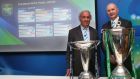 At the recent Heineken Cup and Amlin Challenge Cup Pool Draws at the Aviva Stadium ERC chairman Jean-Pierre Lux (left) and chief executive Derek McGrath. Photograph: James Crombie/Inpho
