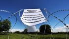 High security: razor wire near Lough Erne, in advance of the G8 leaders’ arrival. Photograph: Paul Faith/PA