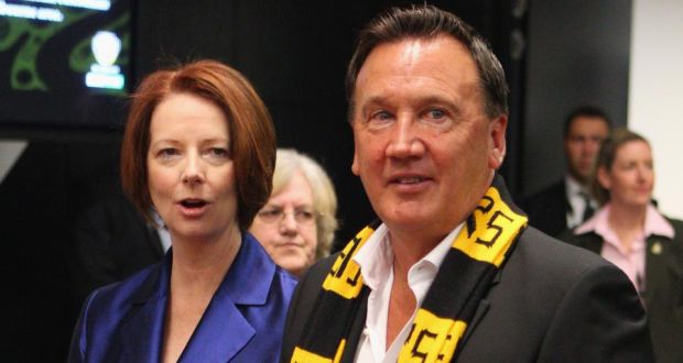 Australian prime minister Julia Gillard and her partner, Tim Mathieson. Photograph: Scott Barbour/Getty Images
