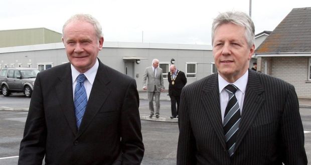 Northern Ireland’s First Minister Peter Robinson (right) and Deputy First Minister Martin McGuinness have appealed for peace on the streets this summer. Photograph: Paul Faith/PA Wire