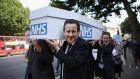Protesters from the ‘National Health Action Party’ lead a mock funeral procession for the NHS along Whitehall on July 5, 2013 in London. Photograph: Oli Scarff/Getty Images