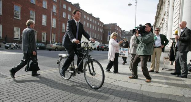 Green Party leader Eamon Ryan in september 2010,  when he was minister for communications, energy and natural resources, arriving at Government Buildings for a cabinet meeting. Photograph: Frank Miller