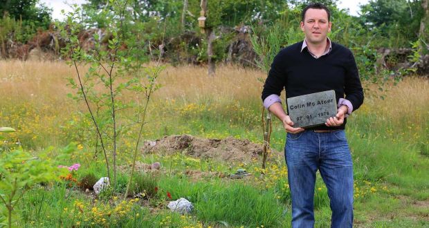  Colin McAteer, Woodbrook Natural Burial Grounds, Killane, Co Wexford with his own headstone. Picture: Patrick Browne