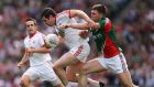 Seán Cavanagh on the charge for Tyrone during Sunday’s All-Ireland semi-final defeat to Mayo. Photograph: Cathal Noonan/Inpho.