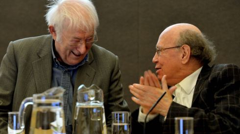 Seamus Heaney speaking with Anthony Cronin at the Aosdána general assembly in The Royal Hospital Kilmainham Dublin in April of this year. Photograph: David Sleator/The Irish Times

