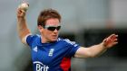  Eoin Morgan  in action during a nets session at  Malahide. Photograph:  Clive Rose/Getty Images