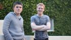 John and Patrick Collison, co-founders of Stripe, outside their offices in Palo Alto, California