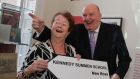 Mary O’Rourke and George Hook at the launch of the Kennedy Summer School in Dublin yesterday. In relation to Pat Kenny’s Newstalk show, Mr Hook said: “If he gets to 200,000 listeners and I’m still alive . . . I’ll wash his underwear for a year.” Photograph: Mary Browne