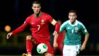 Portugal’s Cristiano Ronaldo hit a second-half hat-trick at Windsor Park. Photograph: Inpho