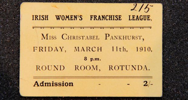 Hanna Sheehy Skeffington, Admission ticket - IRISH WOMEN'S FRANCHISE LEAGUE - Miss Christabel Pankhurst,March 11th 1910.