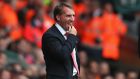  Liverpool manager Brendan Rodgers is eager to get Luis Suarez back on the pitch after defeat to Southampton at Anfield.  Photograph: Clive Brunskill/Getty Images