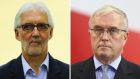 Brian Cookson (left) and Pat McQuaid will battle it out in Friday’s vote for the UCI Presidency. Photograph: PA Wire/Reuters.  