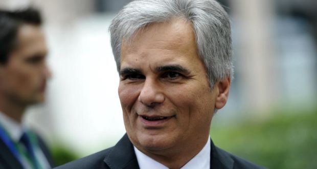 Austrian chancellor Werner Faymann. He ran a campaign calling for a €1,500 minimum monthly wage, tax cuts for lower earners and wealth taxes. Photograph: Georges Gobet/AFP/Getty Images