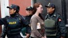 Michaella McCollum Connolly  is escorted from a truck to court at Sarita Colonia prison in Callao yesterday. Photograph: Mariana Bazo/Reuters