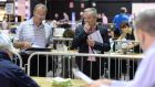 Counting of votes under way for the two referendums at the Dublin city count centre in the RDS Dublin. Photographer: Dara Mac Dónaill/The Irish Times  