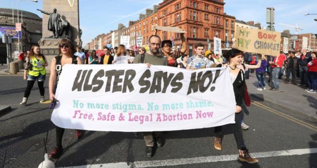 Some of the pro-choice campaigners who marched from the Garden of Remembrance to Merrion Square last month in Dublin.