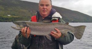 Galway hooker: Toby Bradshaw from Galway with a  trout of 5.5kg (12lb) caught on Lough Sheelin on a Green Peter
.


