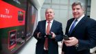 Pat Rabbitte, Minister for Communications, Energy and Natural Resources, with Herb Hribar, chief executive of Eircom Group at the launch today of eircom’s new TV service, eVision yesterday.