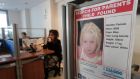 A poster of a four-year-old girl known as Maria, who was found living with a couple in a Roma camp in central Greece, is pictured in the office of the charity Smile of the Child, which is taking care of the child as police search for her biological parents. Photograph: Reuters/John Kolesidis 