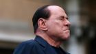 Former Italian prime minister Silvio Berlusconi closes his eyes in a gesture to supporters during a rally to protest his tax fraud conviction in central Rome in  August. Photograph: Alessandro Bianchi/Reuters. 
