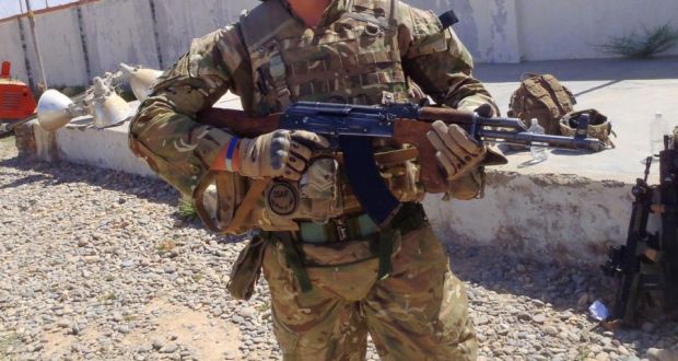 A British soldier in Afghanistan. A British royal marine was convicted of murder today following the execution of an injured insurgent in Afghanistan.  Photograph: PA Wire