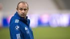 France’s coach Philippe Saint Andre at yesterday’s captain’s run at the Stade de France in Saint-Denis near Paris ahead of their match against New Zealand.