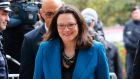 Social Democratic Party general  secretary Andrea Nahles: said her party would “in future rule out no coalitions, except with far-right parties”. Photograph: Tobias Schwarz/Reuters