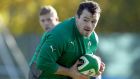 Cian Healy: tweeted a picture of himself with his heavily bandaged angle encased in a plastic cast. Photograph: Dan Sheridan/Inpho