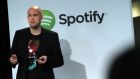 Spotify CEO Daniel Ek announces that the online streaming music service will expand to 20 new markets around the world and that it has worked out a deal with Led Zeppelin. photograph: spencer platt/getty images 