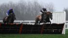 Willow’s Saviour clears the last to win The Ladbroke Handicap Hurdle at Ascot. Photograph: Alan Crowhurst/Getty Images