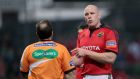 Alan Quinlan believes referee Alain Rolland was wrong to award a penalty against Paul O’Connell and issue him with a yellow card, and thus deny Munster at least a bonus point, Quinlan believes, in theirRabo Direct Pro 12 29-19 defeat against Ulster at Ravenhill. Photograph: Cathal Noonan/Inpho