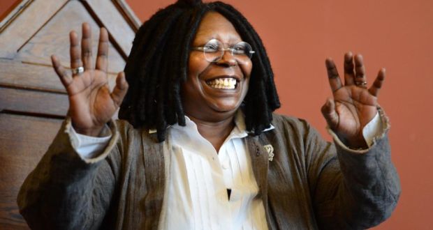 Whoopi Goldberg, who is the face of a brand of adult nappies in the US, during a visit to Trinity College Dublin in 2012. Photograph: Dara Mac Dónaill 