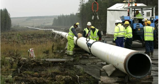  A section of the Corrib gas line: Shell E & P said tunnelling work on the last section of the Corrib gas pipeline was immediately suspended, as is “normal procedure” when an alarm sounds