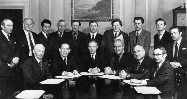 Declan Costello, second from right at back, attorney general in 1973. Photograph: Pat Langan