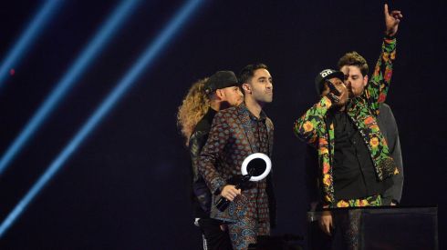 Rudimental accept the award. Photograph: Toby Melville/Reuters 