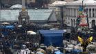 A general view shows anti-government protesters in the Independence Square in Kiev. Photograph: Yannis Behrakis/Reuters