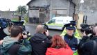 The scene outside Longford Court House last October when a 30-year-old  man was charged with serious sexual assult on two young girls in Athlone. Photograph: Cyril Byrne
