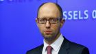Ukrainian prime minister Arseny Yatseniuk, who met the EU leaders, told reporters that Ukraine was “ready to protect” its country. Photograph: Reuters