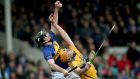 Tipperary’s Conor O’Mahony outjumps Peter Duggan of Clare at Semple Stadium. Photo: Ryan Byrne/Inpho Tipperary’s Conor O’Mahony outjumps Peter Duggan of Clare at Semple Stadium. Photo: Ryan Byrne/Inpho