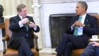The Taoiseach and the president discussed Ireland, the North and Ukraine at their annual meeting in Washington DC. Photograph:  Marty Katz