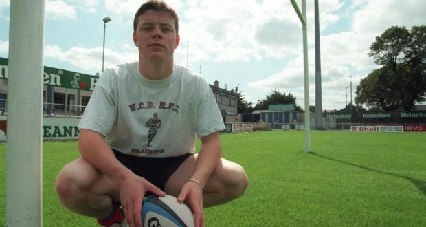 Brian O’Driscoll in UCD in 1998. He shifted between outhalf and centre when playing for the college.Photograph: Andrew Paton/Inpho