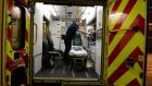 An ambulance is prepared by Colm Murphy at Tara Street fire station in Dublin. Photograph: Cyril Byrne